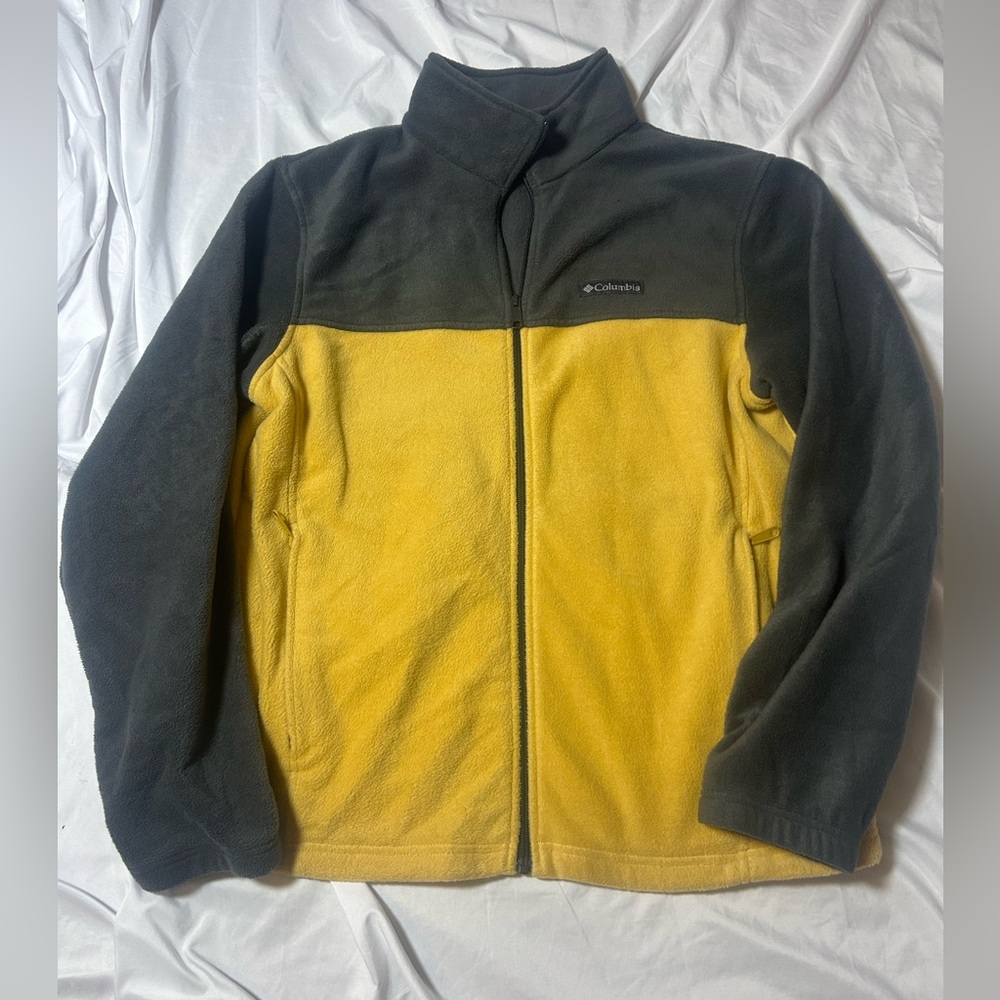 Columbia Jacket Men L Yellow Gray Steens Mountain 2.0 Full Zip Fleece Outdoor